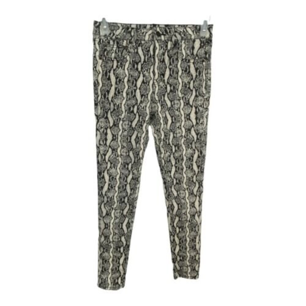 Wild Fable Womens Pants Size 4 Snake Print Black Ivory Skinny Stretch Pockets